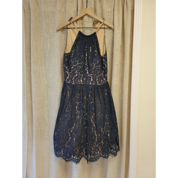Eliza J Navy Blue Halter Dress, size 8 - Picture 3 of 6